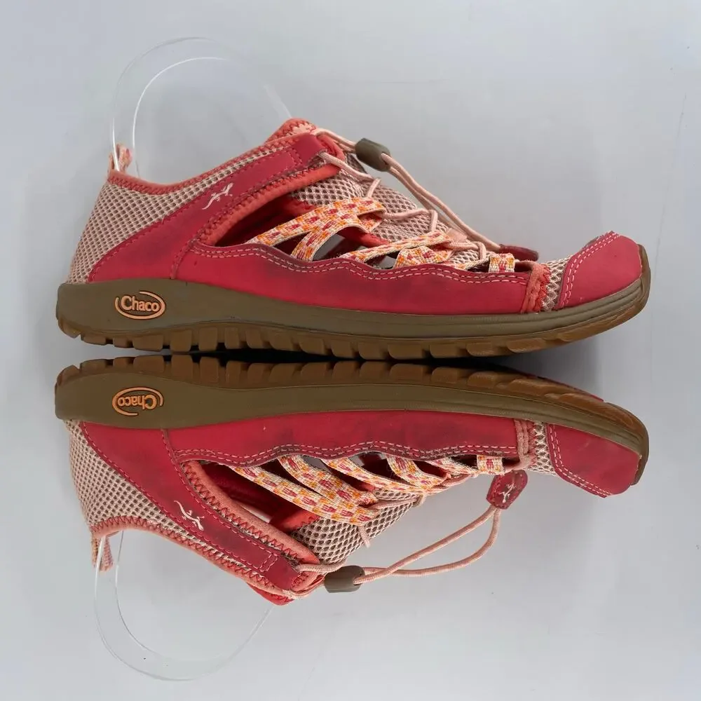 Chaco Outcross pink orange outdoor kids-junior size 6 school playing water shoes